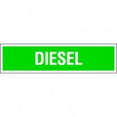 4" X 13.5" Diesel Sticker White on Green. Diesel decals from Vulcan Companies.