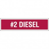 3 X 12"  #2 Diesel Decal - Fire Red Reverse On White. DEF decals from Vulcan Companies.
