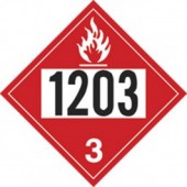 10.75" X 10.75" Gasoline Hazard Classification Class 3 Truck Placard Decal - Fire Red Reverse/ Black On White. Safety decals from Vulcan Companies.