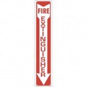 4 x 24" Aluminum Fire Extinguisher Arrow - Fire Red Reverse On White. Petroleum parts from Vulcan Companies.
