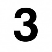 6" Black Die Cut Numbers For 15" Hazard Decals- #3. Petroleum parts form Vulcan Companies