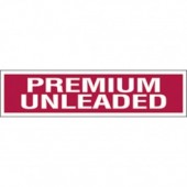3" X 12" Decal -S/F- Fire Red Reverse On White- Premium Unleaded. Petroleum Parts fro Vulcan Companies.