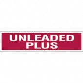 3" X 12" Decal-S/F- Fire Red Reverse On White- Unleaded Plus. Petroleum Parts from Vulcan Companies.