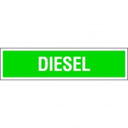 4" X 13.5" Diesel Sticker White on Green. Diesel decals from Vulcan Companies.