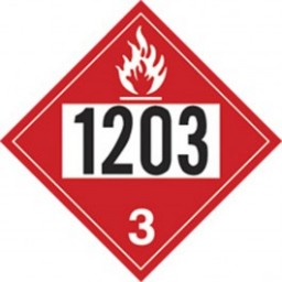 10.75" X 10.75" Gasoline Hazard Classification Class 3 Truck Placard Decal - Fire Red Reverse/ Black On White. Safety decals from Vulcan Companies.