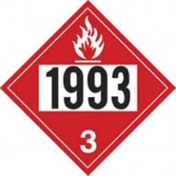 10.75" X 10.75" Fuel Oil Hazard Classification 3 Truck Placard Decal - Fire Red Reverse/Black On White. Safety decals form Vulcan Companies.