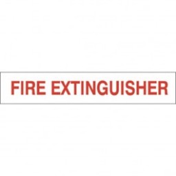 2.5" X 10" Fire Extinguisher Decal S/F- Fire Red On White from Vulcan Companies.