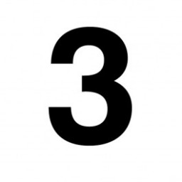 6" Black Die Cut Numbers For 15" Hazard Decals- #3. Petroleum parts form Vulcan Companies