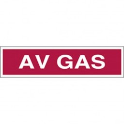 3 X 12 Decal -S/F-Fire Red Reverse On White - Avgas. Petroleum Parts from Vulcan Companies.