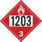 10.75" X 10.75" Gasoline Hazard Classification Class 3 Aluminum Truck Placard - No Bleed White/ Black On Red. Safety decals from Vulcan Companies.