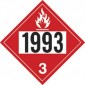 10.75" X 10.75" Fuel Oil Hazard Classification 3 Aluminum Truck Placard - No Bleed White/ Black On Red. Safety decals from Vulcan Companies.