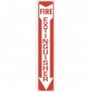 4 x 24" Aluminum Fire Extinguisher Arrow - Fire Red Reverse On White. Petroleum parts from Vulcan Companies.