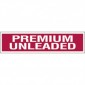 3" X 12" Decal -S/F- Fire Red Reverse On White- Premium Unleaded. Petroleum Parts fro Vulcan Companies.